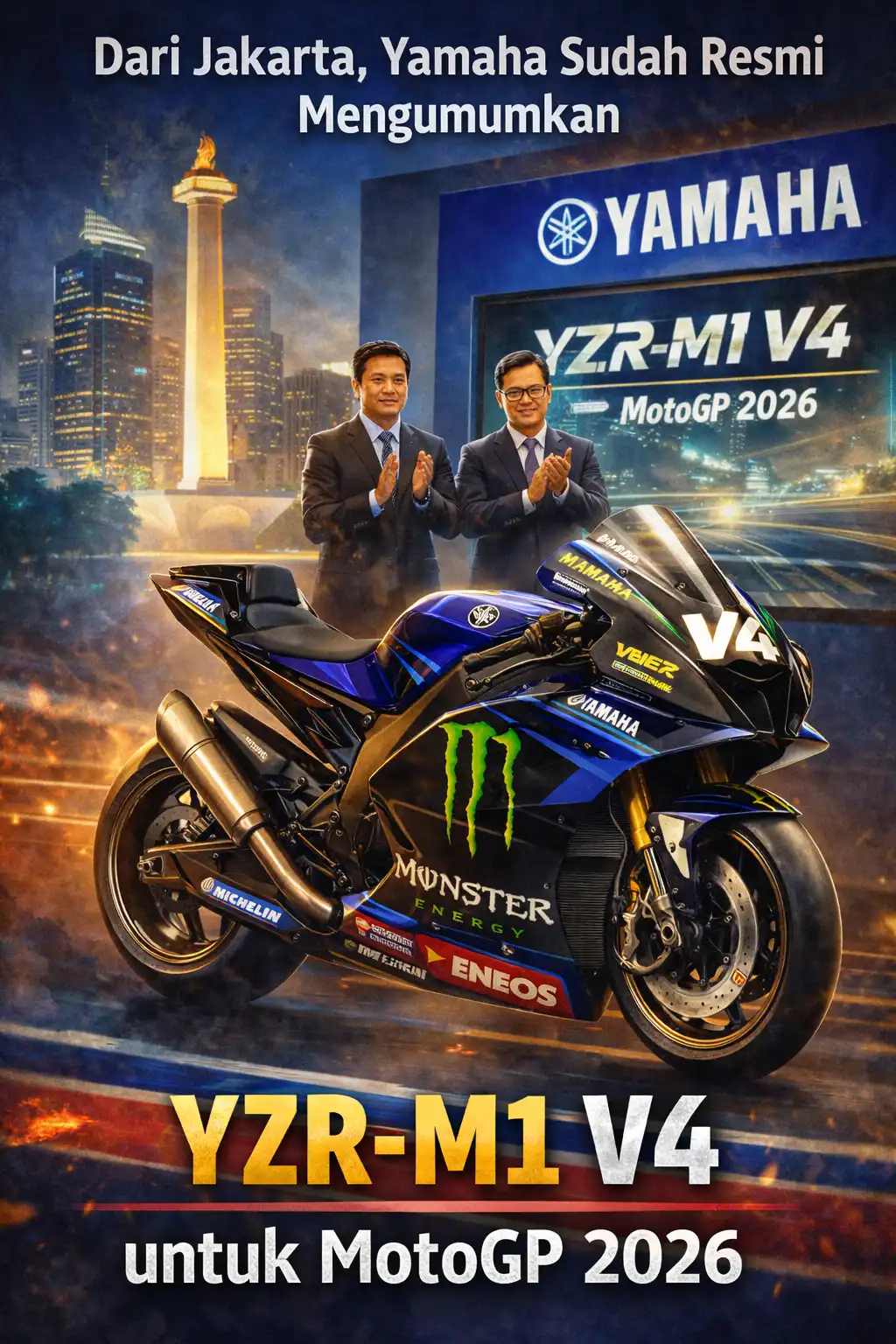 Read more about the article Dari Jakarta, Yamaha Sudah Resmi Mengumumkan YZR-M1 V4 untuk MotoGP 2026