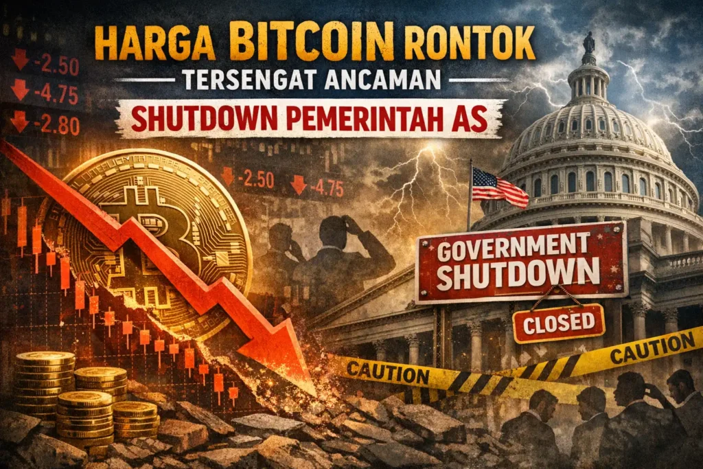 Harga Bitcoin Rontok Tersengat Ancaman Shutdown Pemerintah AS