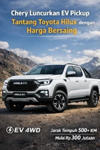Read more about the article Chery Luncurkan EV Pickup, Tantang Toyota Hilux dengan Harga Yang Bersaing